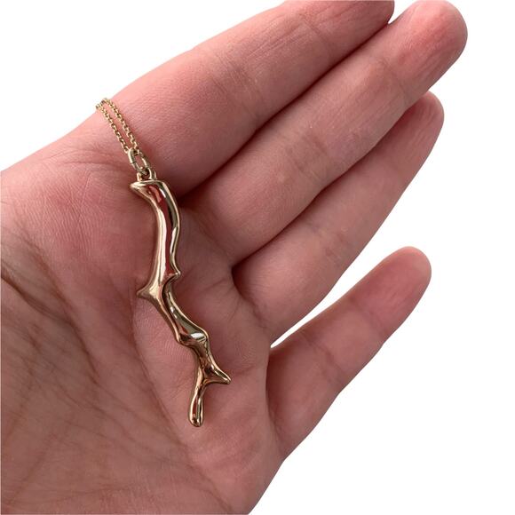 Stella & Dot Chase Coral Pendant Gold Tone Statement Necklace 16” Approx. NIB - Picture 6 of 13